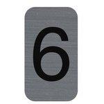 LOT DE 7 - PLAQUE DE SIGNALISATION CHIFFRES '6', 25 X 44 MM