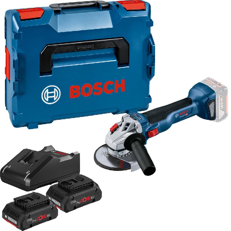 Meuleuse d'angle 18V GWS 18V-10 - 2 batteries ProCORE 4Ah, chargeur et coffret L-Boxx – BOSCH - 767495_0