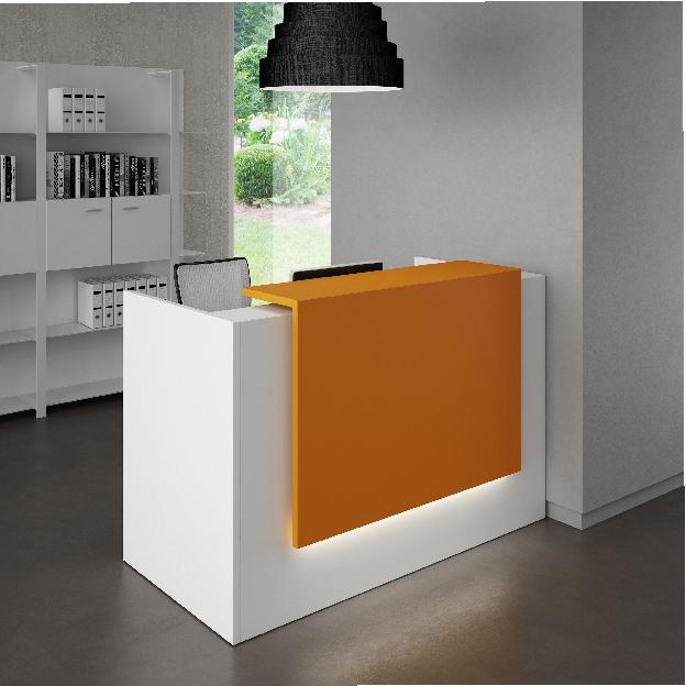 MODULE HAUT AVEC TOP AZURA L. 166 CM COLORIS BLANC/ORANGE - MANUTAN COLLECTIVITÉS