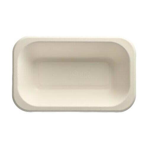Papstar 100 barquettes à sceller canne à sucre 950 ml 5,6 cm x 15 cm x 24 cm blanc - blanc Matériau naturel 88397_0