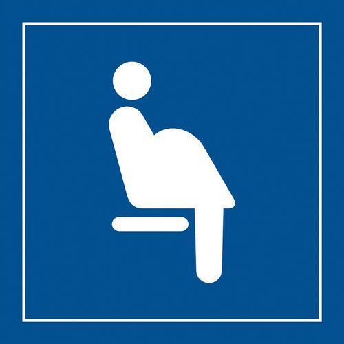 PICTO SIÈGE FEMMES ENCEINTES GRAVOPLY BLANC/BLEU 125X125