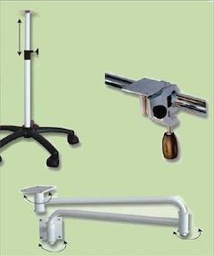 PIED ROULANT TELESCOPIQUE 60CM A 1M / BLANC / EMBASE PLASTIQUE NOIRE