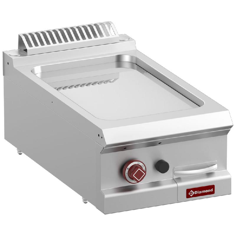 Plaque de cuisson de table à gaz snacking - plaque chromée lisse 330x540 mm - G7/PLCD4T-N_0