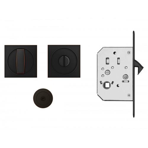 POIGNÉES CUVETTES POUR PORTE À GALANDAGE - CARRÉES - SÉRIE EPDQ 3 -BRONZE KARCHER DESIGN