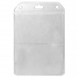 Porte-badge souple duo - PVC transparent avec poches pour cartes et documents_0