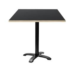 Restootab - Table 70x70cm - modèle Bazila noir chants bois - noir fonte 3760371511600_0