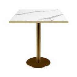 Restootab - Table 70x70cm Rome bistrot marbre blanc - blanc fonte 3760371519002_0