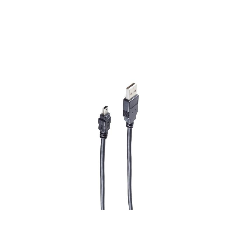 Shiverpeaks BASIC-S Mini câble USB 2.0, USB-A - 5 Pol USB-B, 2 m - noir 4017538028402_0