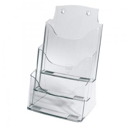 Sigel Présentoir brochures de table Acrylic, 3 comp. Pour A4, transparent - 4004360982064_0