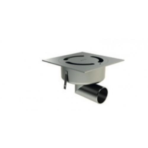 SIPHON INOX COMPLET - COUVERTURE SABLÉE - SHOWERDRAIN EKO / SORTIE HORIZONTALE /200X200MM ACO
