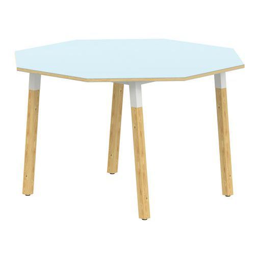 TABLE 4P INCL. MÉTAL/BOIS OCTO Ø 120 T2 STRAT ABS BLEU/ALU