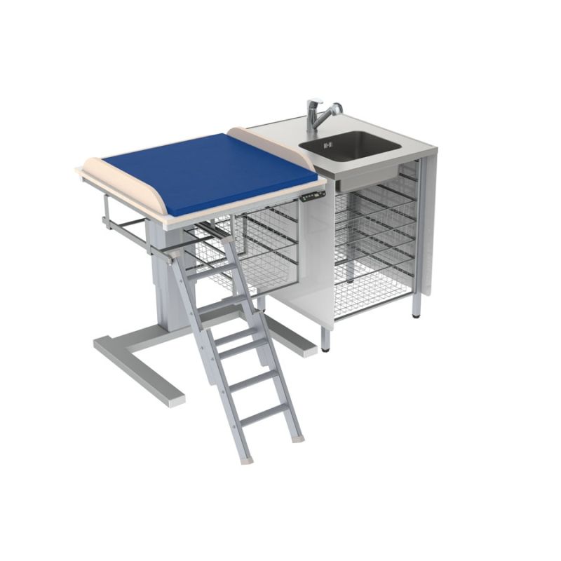 Table à langer pour handicapé - Granberg - électrique à hauteur variable avec lavabo et paniers - 332-081-01_0