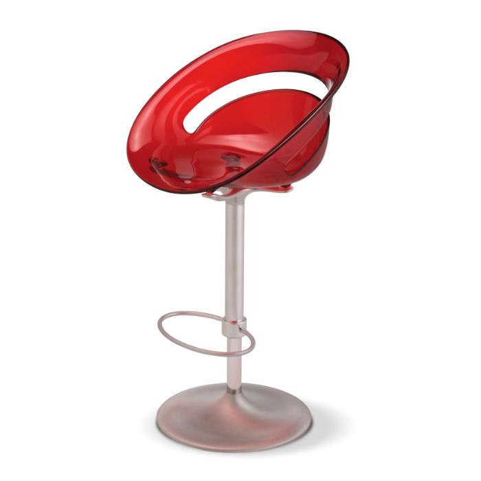 Tabouret de bureau Tina CA - Métacrylate - Multicolore - Structure en acier chromé réglable ou fixe_0