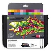 TROUSSE 24 MARQUEURS DOUBLE POINTE PROMARKER. A BASE D'ALCOOL. TONS ASSORTIS