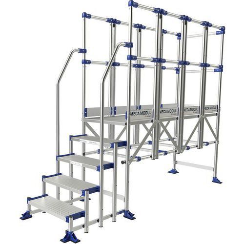 MECA MODUL PLATE-FORME 5 MARCHES LG 2M - 3 GC - 2 RAMPES - TUBESCA-COMABI