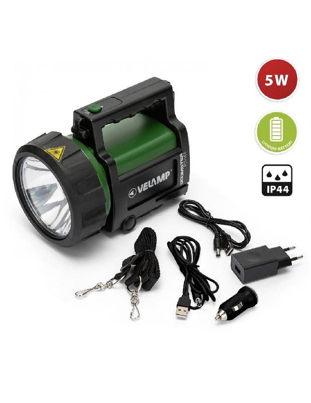 PROJECTEUR LED RECHARGEABLE DOOMSTER POWER 5W 350LM IP44 - VELAMP - IR666