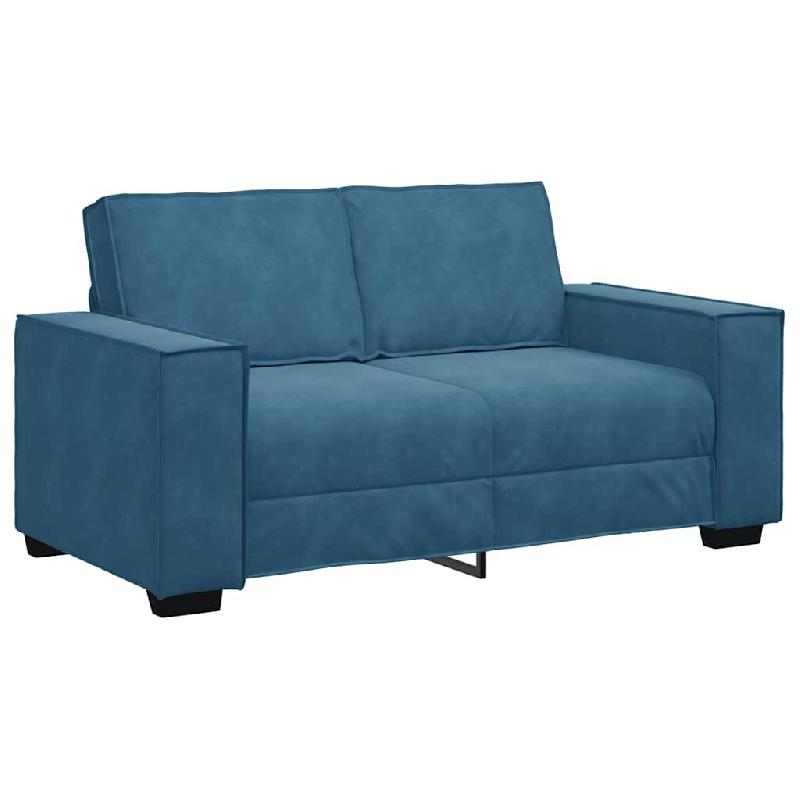 VidaXL Canapé à 2 places Bleu 160x78x84 cm Velours Modèle AbriPin 61 - 8721158689283_0