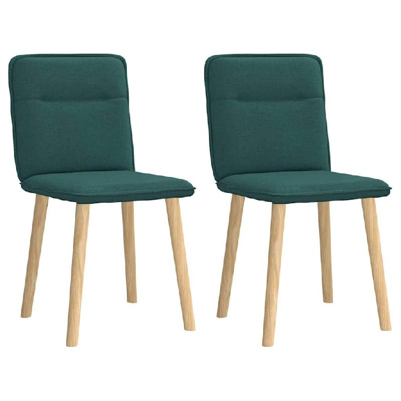 VidaXL Chaises à manger lot de 2 vert foncé tissu Modèle Castille - 4101225_0