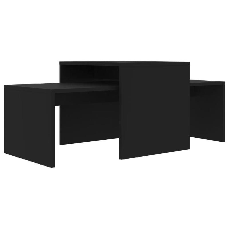 VidaXL Ensemble de tables basses Noir 100x48x40 cm bois d’ingénierie Modèle Atlas Office Pro Bois - 802913_0