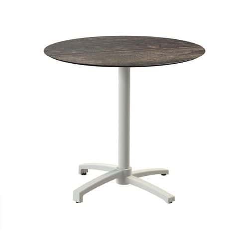 X CROSS TABLE DE BISTROT RONDE RIVERWASHED WOOD Ø70 CM - VEBA
