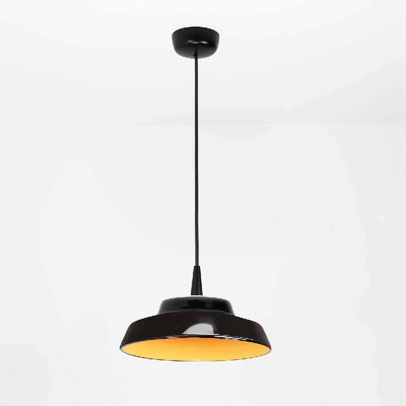 Zafferano Lampadaire À Suspension Circus Black Par Karman Avec Diffuseur En Céramique Jaune Or, Technologie Led Intégrée, Variable Triac, Diamètr_0