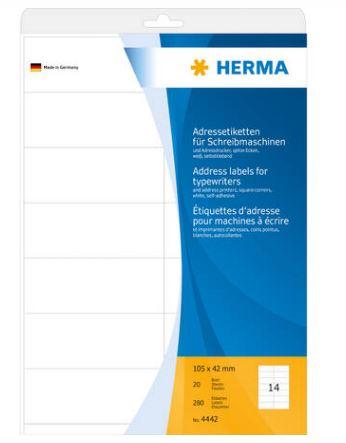 Étiquettes d'adresse pour machines à écrire, a4, 105 x 42 mm - 4442_0