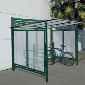 Abri vélo ouvert Conviviale - structure en acier - toiture en polycarbonate alvéolaire traité anti-UV_0
