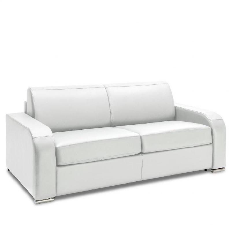 CANAPÉ EXPRESS 160 CM SOFIA EDITION CUIR ET PU CAYENNE BLANC MATELAS 16 CM_0