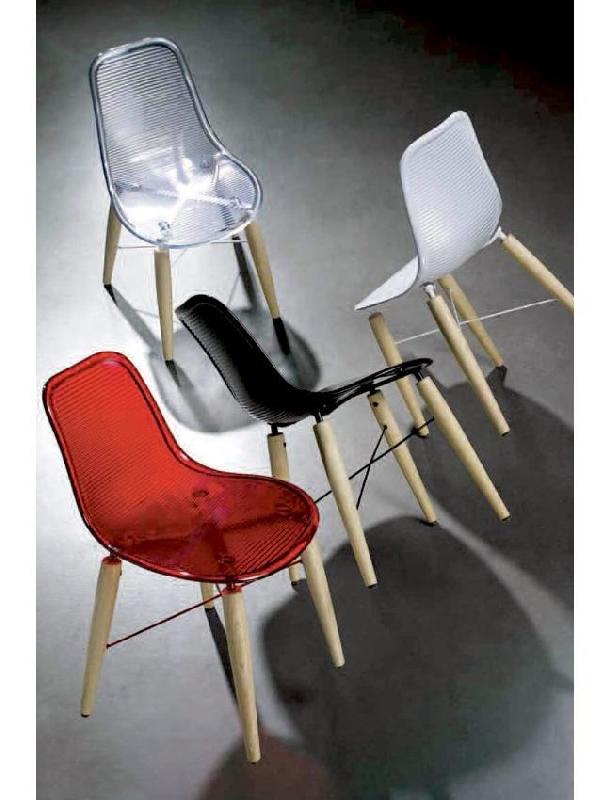 Chaise Malmo - piètement bois hêtre conique, coque en résine noir, blanc ou beige avec renfort métal_0