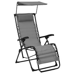 Helloshop26 - Chaise pliable de terrasse textilène gris 02_0011898 - 3000653282720_0