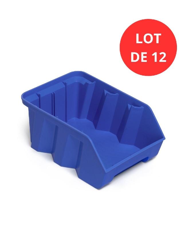 Lot de 12 bacs duetto 28 litres plastique bleu_0