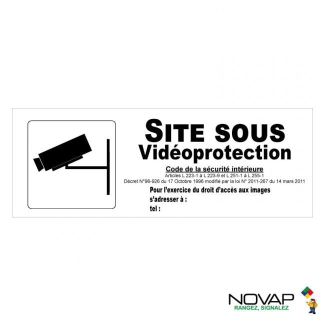 Panneaux rigides 330x120 mm affichage obligatoire vidéoprotection - site sous vidéoprotection - PNLGPSC-NV09/SSV_0