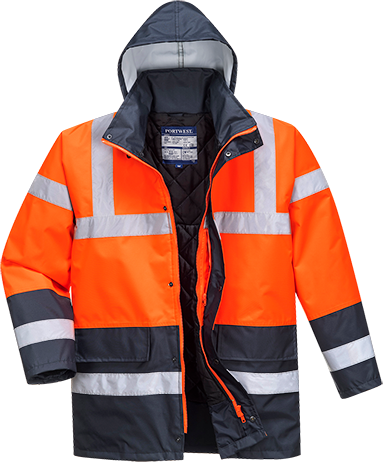 Parka bicolore traffic rouge marine s466, m_0