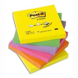 POST-IT LOT DE 6 RECHARGES Z-NOTES 100 FEUILLES 7,6 X 7,6 CM COLORIS NÉON ASSORTIS