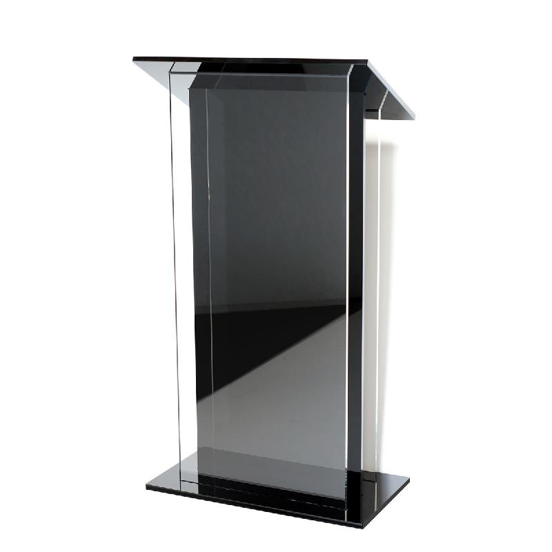 Pupitre plexiglas Roslin - noir - Bravour® - robuste et élégant avec design tridimensionnel_0