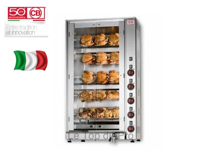Rôtissoire électrique CB E-15P-S5 - 15 poulets - Fabrication italienne - 5 broches indépendantes_0