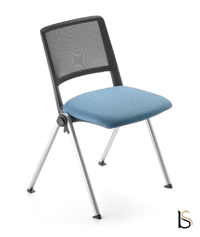 Siège de réunion Smash dossier résille noire - Sokoa - Alu, Noir_1