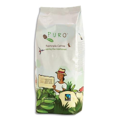 Puro - Paquet de 1kg - Café en grains Fairtrade Dark Roast Bio 100% Arabica_0