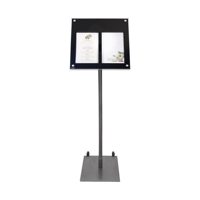 10.0250.2 - Support pour présentoir menu LED - VKF Renzel - 1.350 mm - Éclairage LED en acier couleur argent_0
