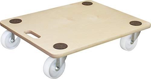 Patins rouleurs WAGNER - Surface en contreplaqué bouleau naturel - 600 x 495 mm - Hauteur 135 mm - Charge 400 kg - 4 roulettes pivotantes_0