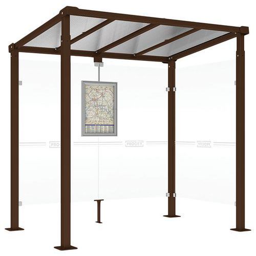 ABRI BUS MILAN 2.50 M - 1 BARDAGE LATÉRAL - MARRON 8017 - PROCITY