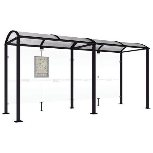 ABRI BUS VOÛTE 5 M SANS BARDAGES LATÉRAUX - NOIR 9005 - PROCITY