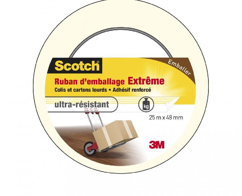 Adhésif SCOTCH d'emballage extrême - transparent - 25 m x 48 mm - ultra-résistant_0
