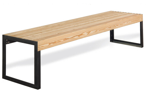 Banquette pour pique-nique PROMENADES LARGE - Husson International - structure acier et bois au choix - longueur 2m_0