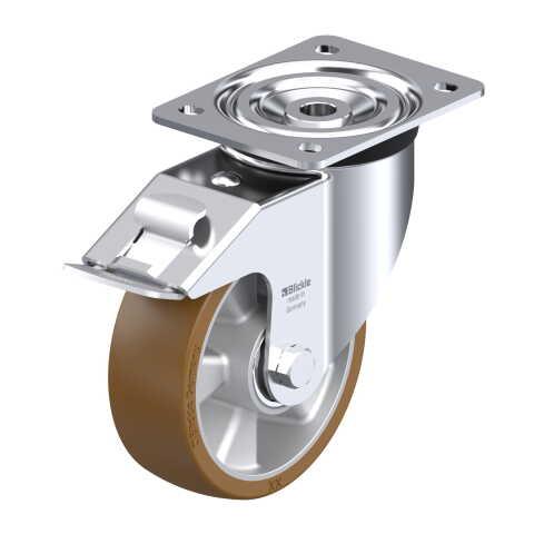 BLICKLE - ROULETTE PIVOTANTE À FREIN Ø 150MM BANDAGE POLYURÉTHANE PU 400KG - L-ALB 150K-FI