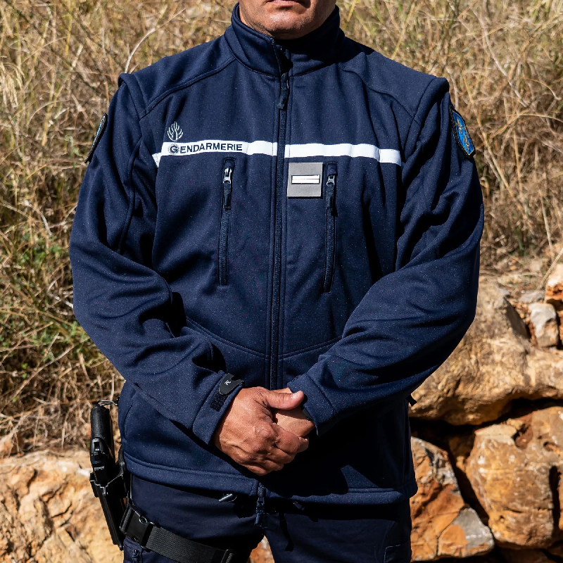 Blouson Softshell Gendarmerie 2 en 1 manches amovibles - Militaires, Gendarmerie, Police et Sécurité_0