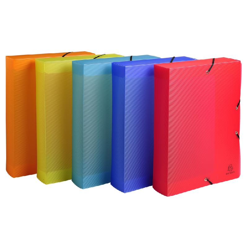 BOITE DE CLASSEMENT DOS 60MM POLYPROPYLÈNE 8/10E LINCOLOR - COULEURS ASSORTIES - LOT DE 8