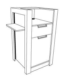 Caisse module Extenso - meuble compact pour salon de beauté avec tiroir, porte et étagère - Made in France_0