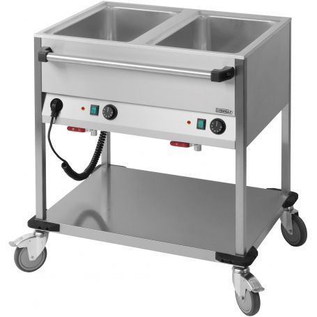 Ccbm2h - chariot bain-marie Casselin - 2 x GN 1/1 - inox 18/10 - puissance 1 400 W_0