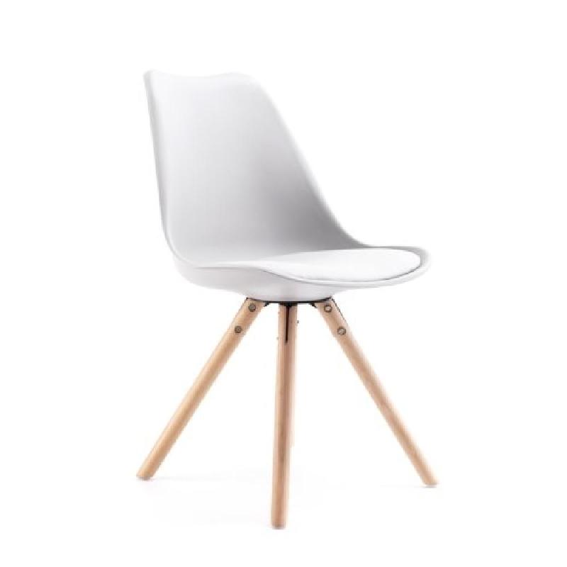 Lot de 2 chaises Sando - polypropylène gris avec pieds en bois - design chic et moderne_0